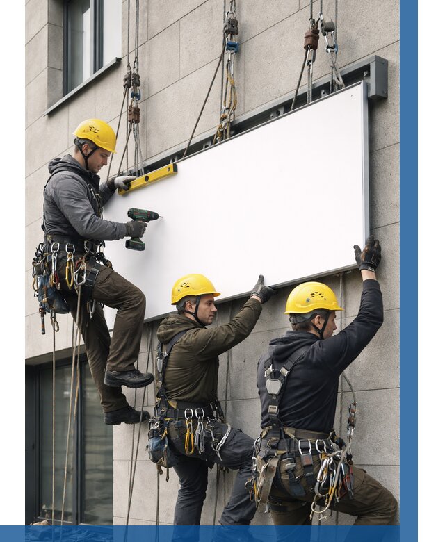 Монтаж рекламной вывески в Сосновоборске от 8276 р. | ВЫСОТНИК-Ссб