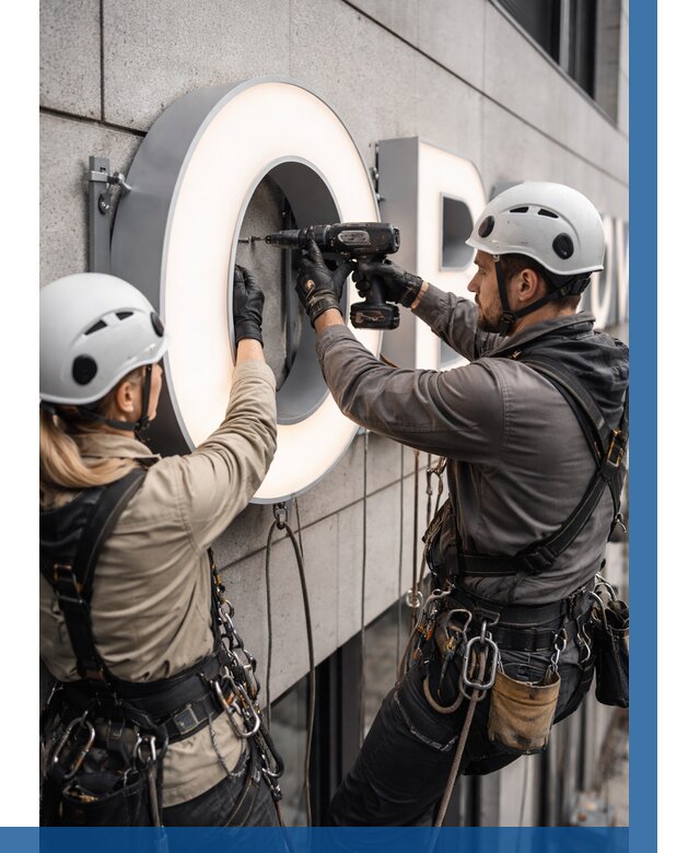 Монтаж световых букв в Сосновоборске от 3104 р. под ключ ВЫСОТНИК-Ссб