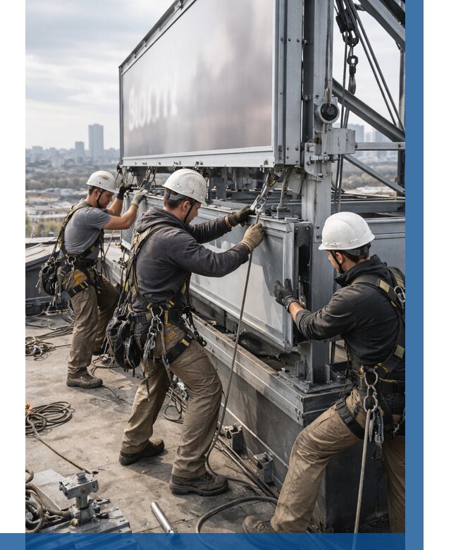 Монтаж крышной рекламной конструкции в Сосновоборске от 62070 р.|ВЫСОТНИК-Ссб