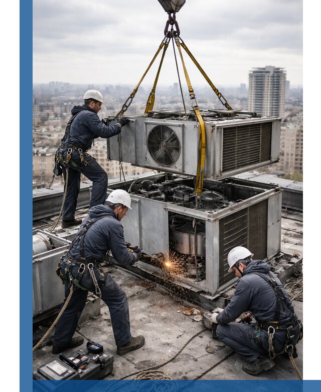 Демонтаж крышной установки в Сосновоборске любой сложности