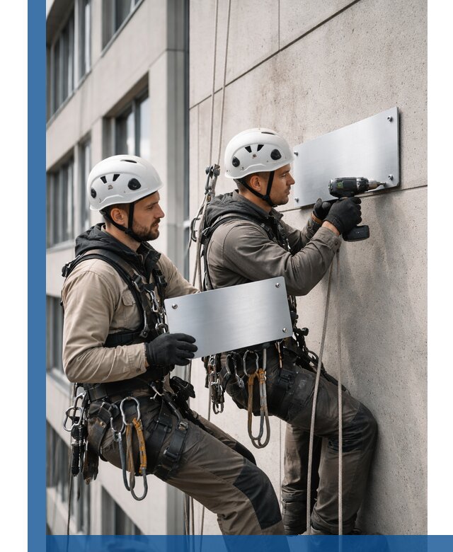 Монтаж табличек и указателей в Сосновоборске для зданий и сооружений