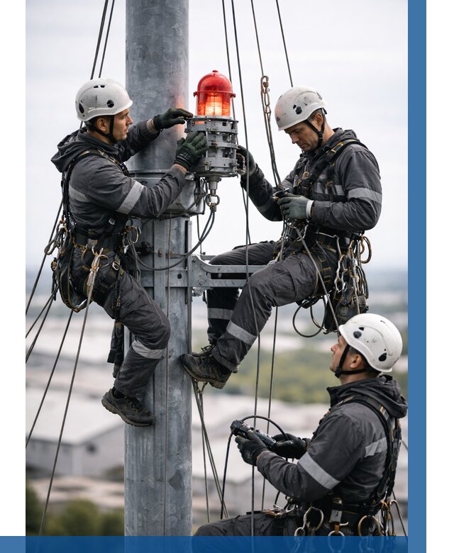 Монтаж заградительных огней в Сосновоборске от 8793 р. | ВЫСОТНИК-Ссб