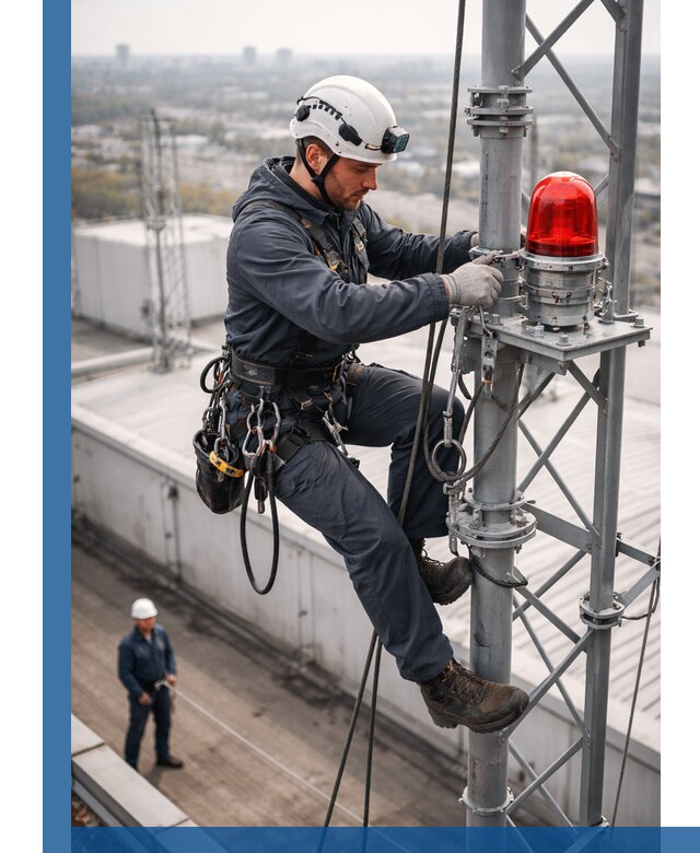 Монтаж заградительных огней и обслуживание объектов в Сосновоборске