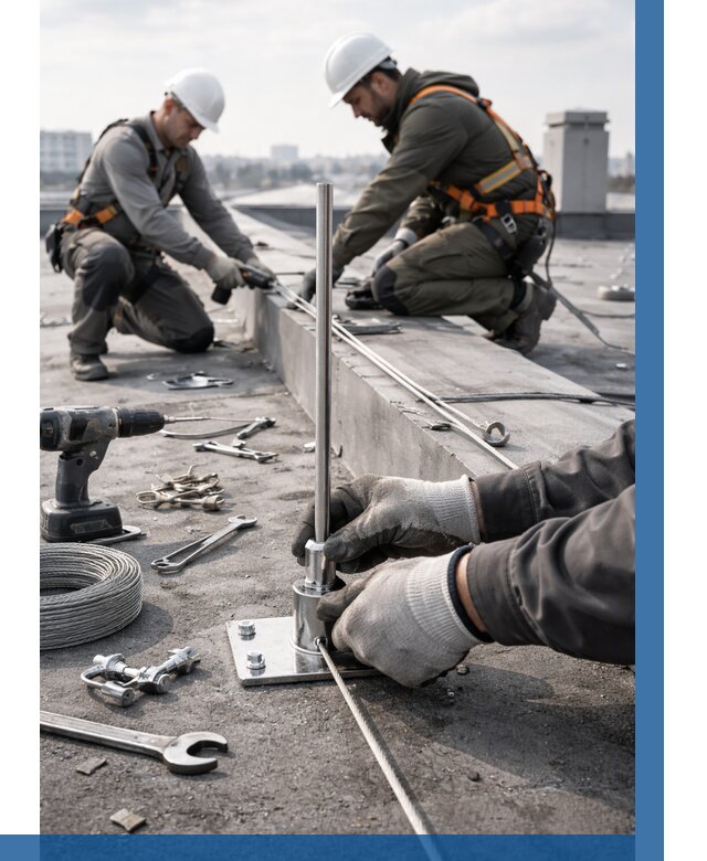 Монтаж молниезащиты на кровле в Сосновоборске цена от 25863 р. | ВЫСОТНИК-Ссб