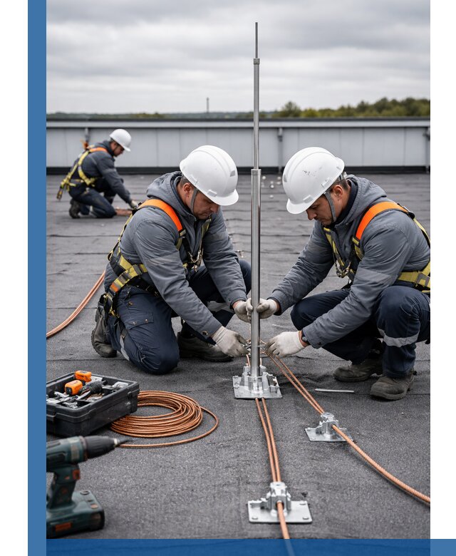 Монтаж молниезащиты на кровле в Сосновоборске под ключ с гарантией