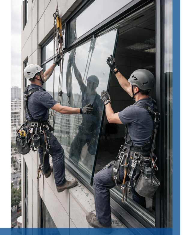 Замена стеклопакетов на высоте в Сосновоборске от 5690 р. | ВЫСОТНИК-Ссб