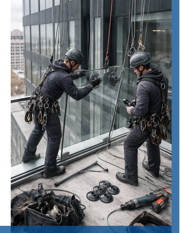 Монтаж стеклянных ограждений в Сосновоборске от 2586 р. | ВЫСОТНИК-Ссб