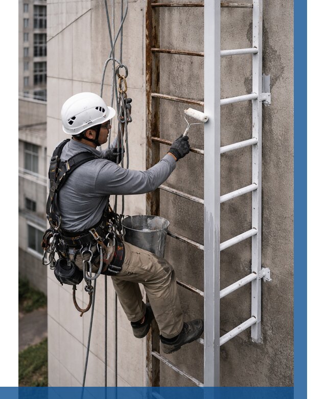 Покраска пожарных лестниц в Сосновоборске от 4655 р. | ВЫСОТНИК-Ссб