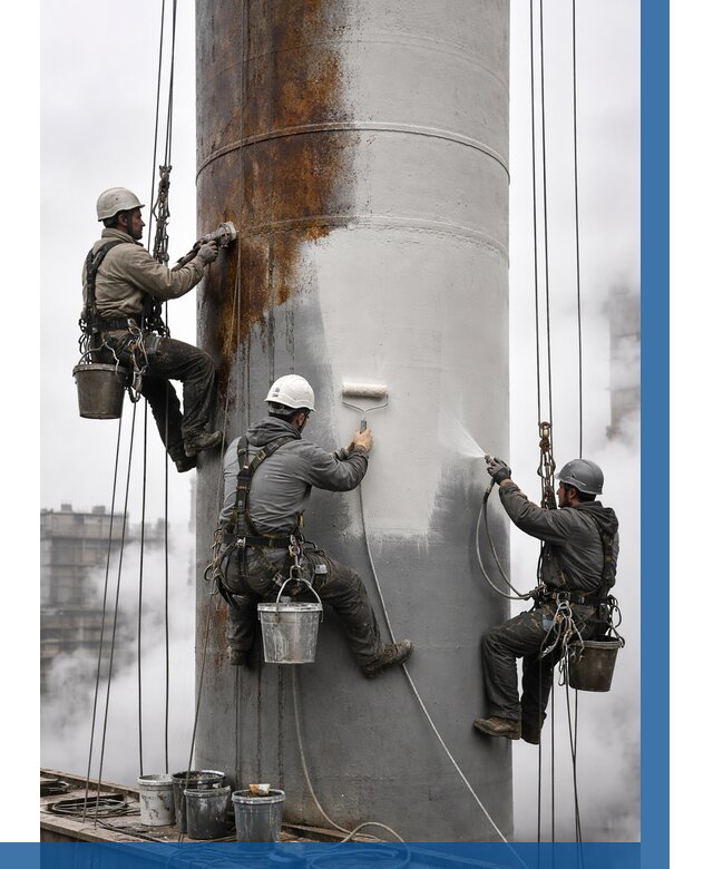 Покраска дымовых труб в Сосновоборске от 8793 р. | ВЫСОТНИК-Ссб