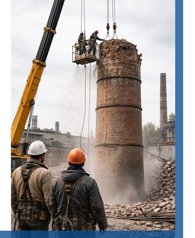 Демонтаж дымовой трубы в Сосновоборске от 93105 р. | ВЫСОТНИК-Ссб, смета