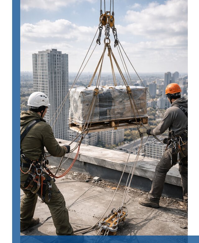Подъем и монтаж крупногабаритных грузов на крышу в Сосновоборске