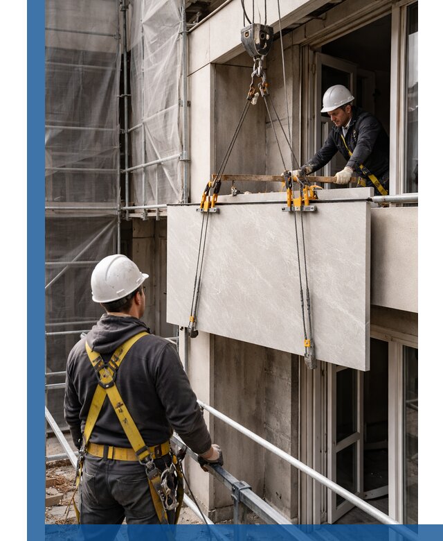 Подъем керамогранита на этаж в Сосновоборске грузчиками и техникой