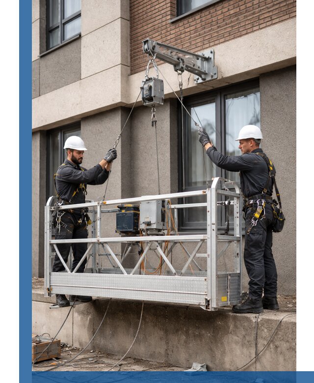 Монтаж и подъем фасадной люльки в Сосновоборске с гарантией безопасности