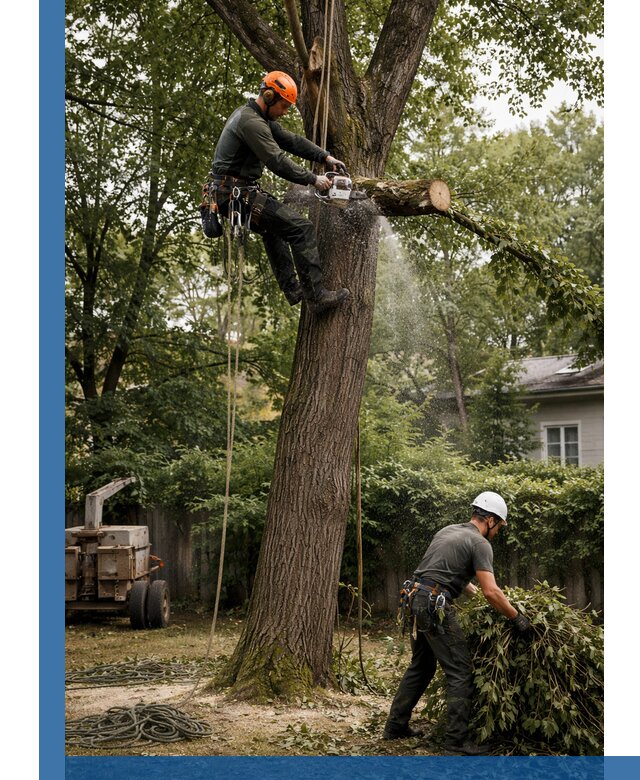 Кронирование деревьев в Сосновоборске, безопасная высотная обрезка
