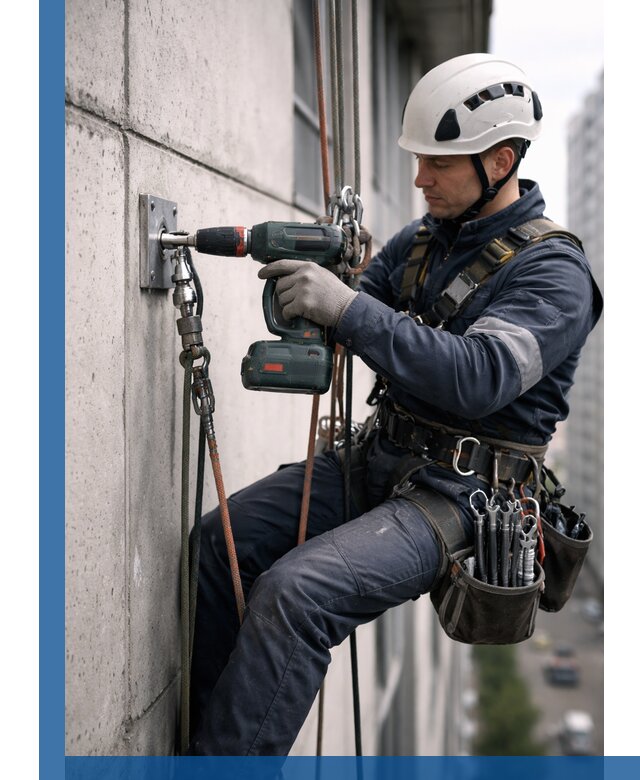 Установка анкерных точек для высотных работ в Сосновоборске